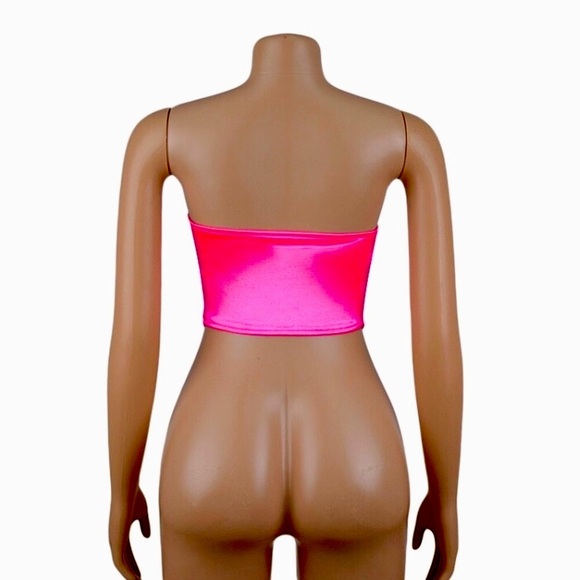 HP!✨Neon pink strapless boned corset top - Picture 2 of 10